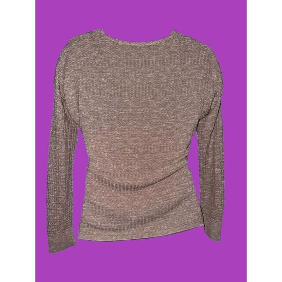 Express Ribbed Wrap Front Tunic Sweater Sz S Peach Pink - Picture 3 of 4